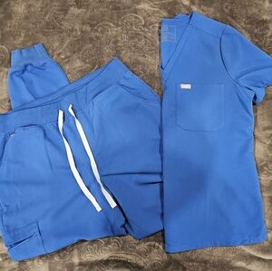 Two Pair FIGS Royal Blue Scrubs